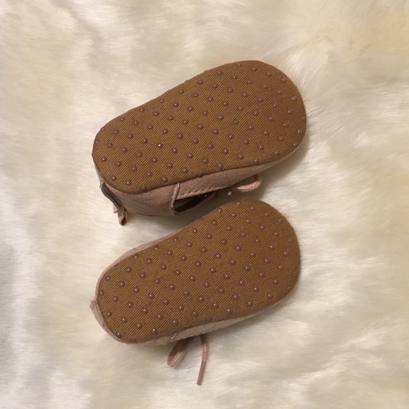 Baby ankle tie flats! (Blush colored!) - Picture 3 of 3